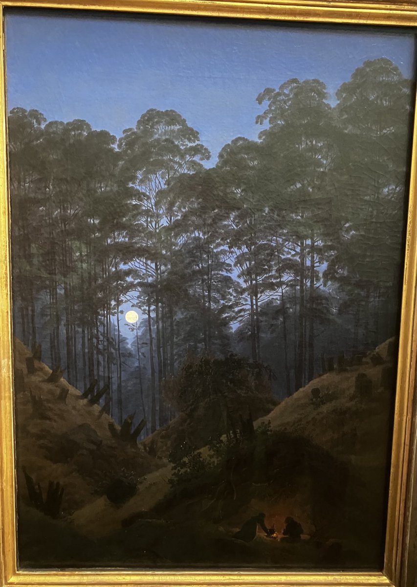 Still thinking about the wonderful Casper David Friedrich exhibition in Berlin. Haunting, melancholy, magical paintings. I esp loved this one, with people huddled round a fire.