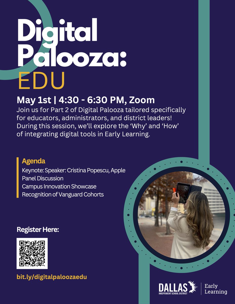 📣 EDUCATORS, ADMINISTRATORS, AND LEADERS: Love what you saw at Digital Palooza? Join us for part 2- Digital Palooza: EDU! We’ll continue the conversations about WHY and HOW digital tools should be integrated in early learning! Register at bit.ly/digitalpalooza… 🤩@CrisJackson23