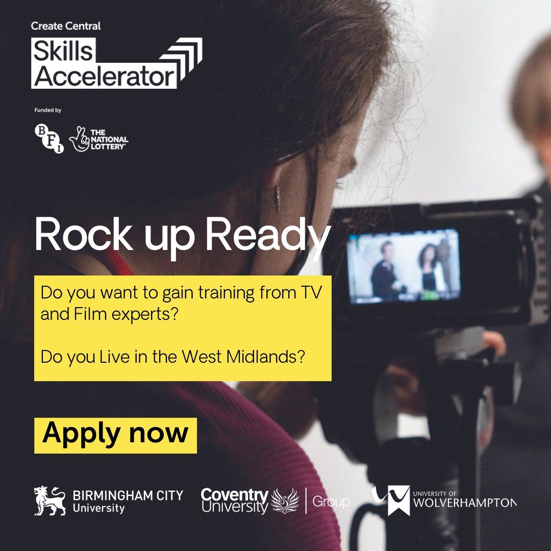 📻 Buzzing with brilliant ideas for TV or Film? 🎵 Want to gain training from TV & Film experts? 📍 Live in the #WestMidlands? Then apply today & you could make moves in the right direction. ✍️ bcu.ac.uk/courses/rock-u… #SkillsAccPro #RockUpReady