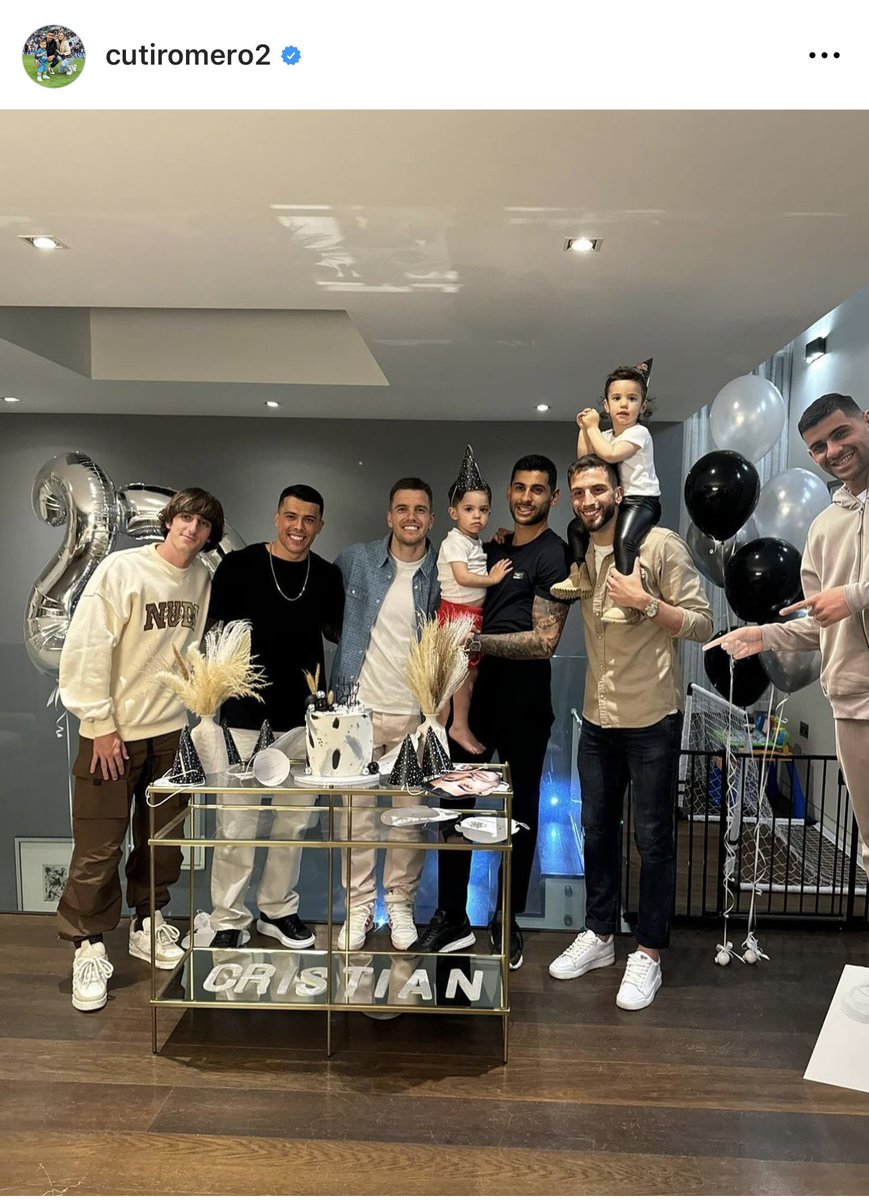Some of the the #THFC players celebrating Cuti Romero’s birthday