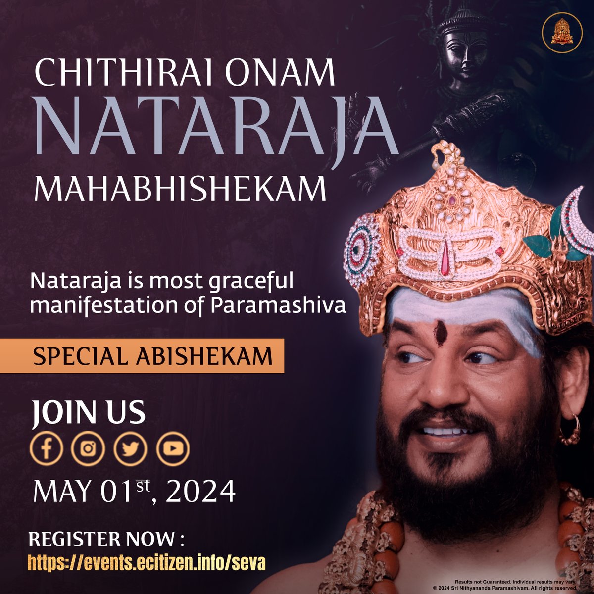 🌟 Dance of Divinity: Embrace Transformation with Chithirai Onam Nataraja Mahabhishekam

Join us on May 01, 2024, for the sacred Chithirai Onam Nataraja Mahabhishekam, a divine celebration of Lord Nataraja's cosmic dance of creation and destruction. 🌺

🔗 Offer your seva now:…