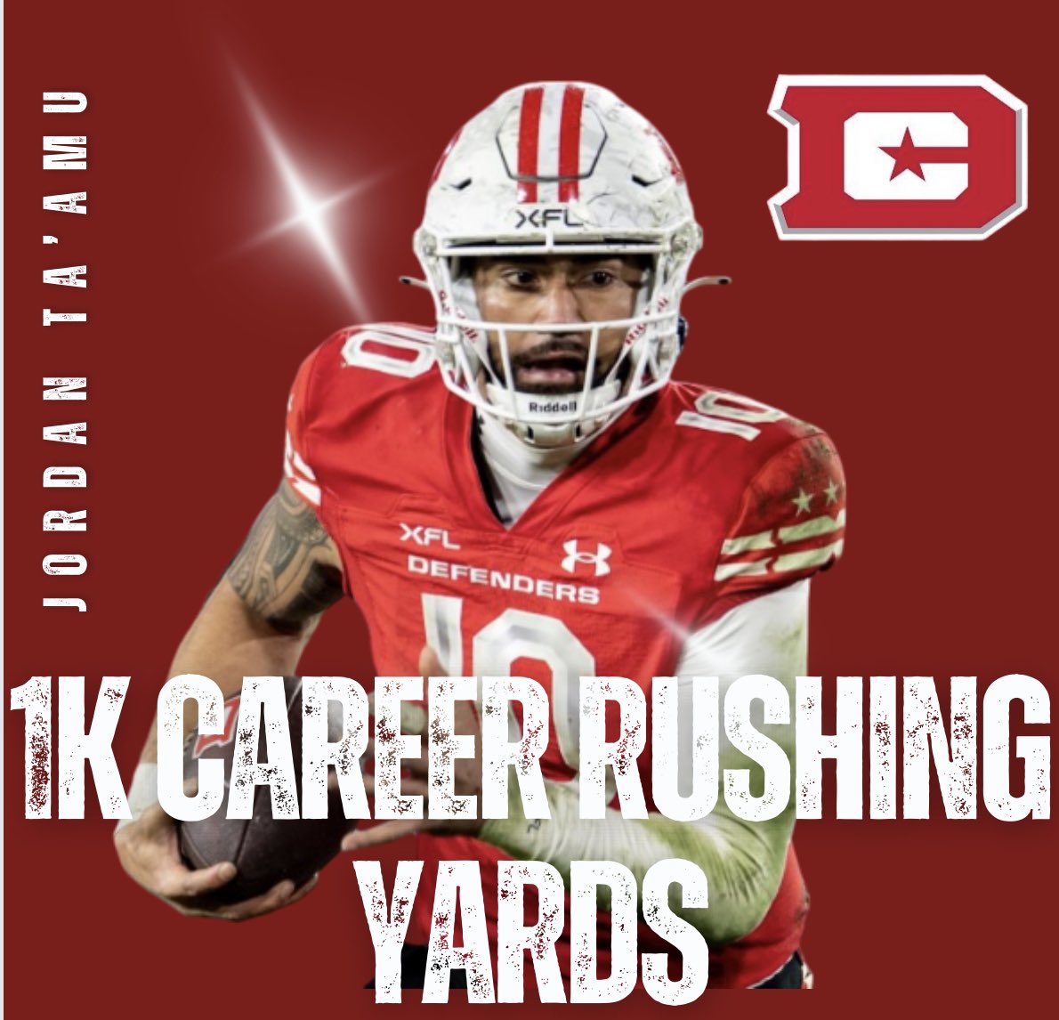 Big milestone here. I don’t think anyone is even close but after about 30 starts in the Regular season @JTaamu10 has eclipsed 1k rushing yards. Not many players in spring football have accomplished this feat much less any QBs since 2000. youtube.com/live/m95L-ga6J… @SSN_OleMiss |…