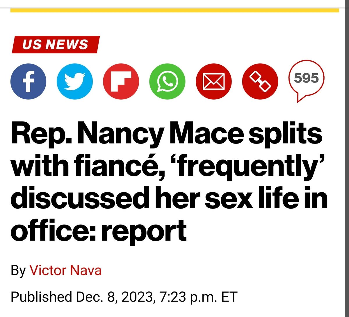 @NancyMace Remember that time Nancy talked about her sex life at the prayer breakfast? Apparently, she does it all the time. Her whole staff quit on her and her fiance left her. She treats the little people like trash. Is this the type of individual we want representing the Lowcountry?
