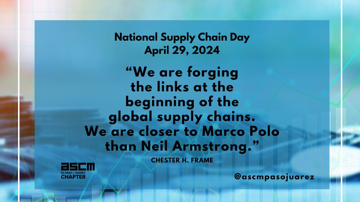 Thanks @_supplychainnow for your leadership This is a special quote from Chet Frame to recognize all heroes and professionals on #supplychain #SupplyChainDay #supplychainmanagement