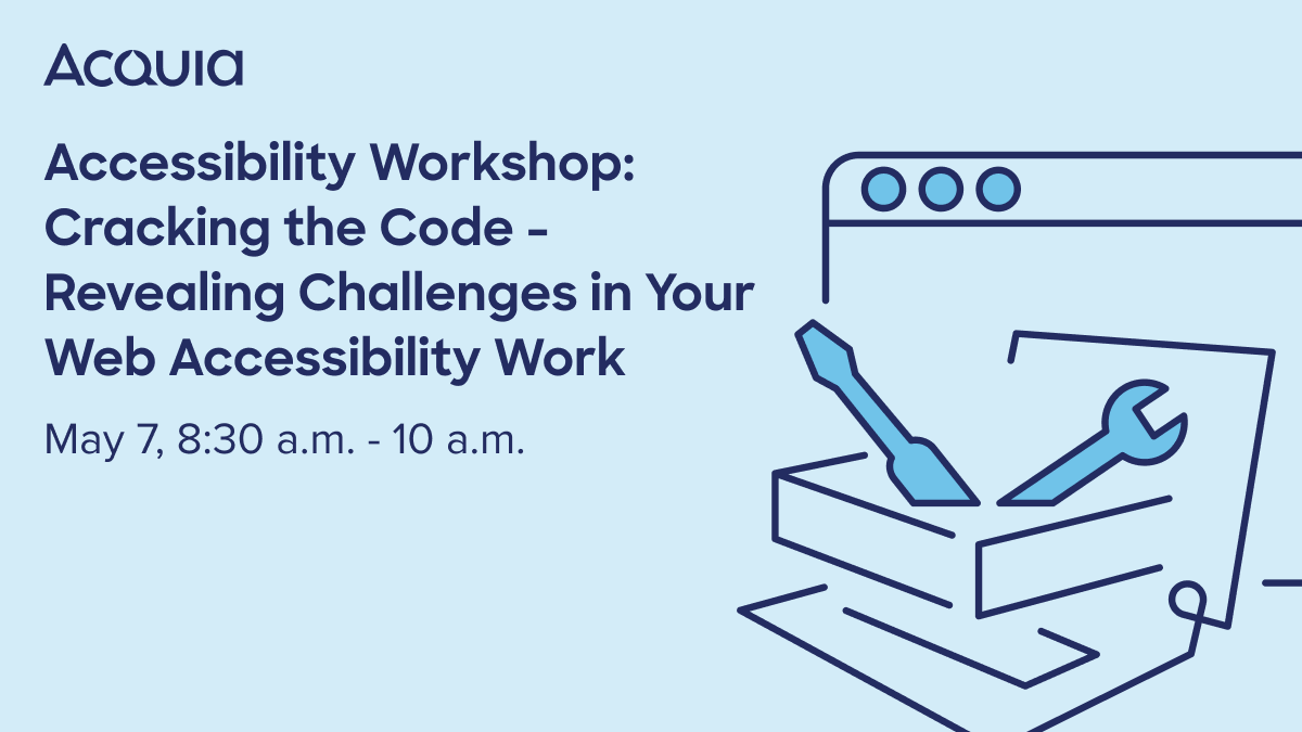 Uncover &amp; conquer your true barriers to effectively working with or optimizing for #WebAccessibility. Join @Acquia for breakfast at #DrupalConPortland to hear accessibility expert Lars Sorensen’s ways to revitalize your team’s accessibility efforts. acquia.com/events/crackin…