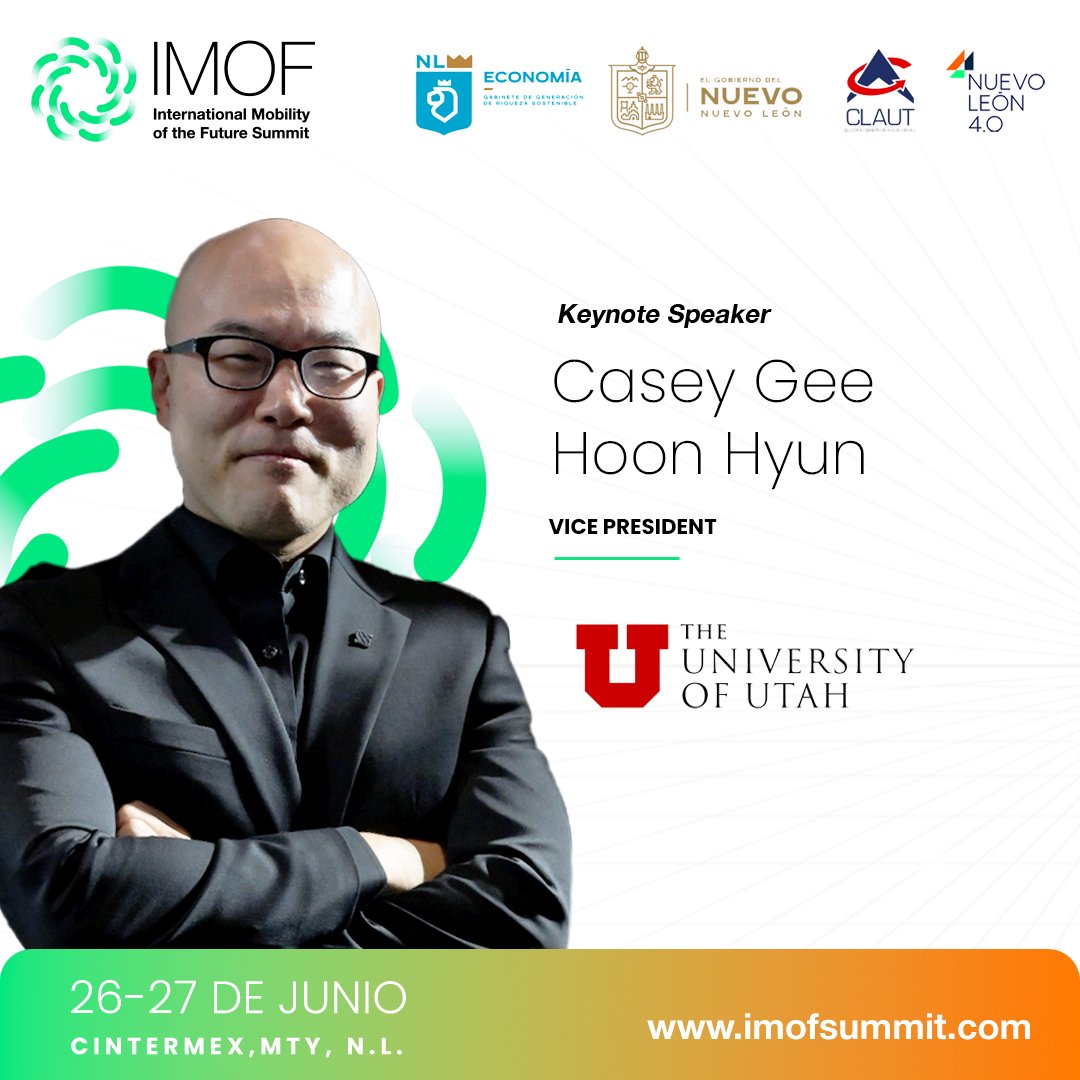 Casey Gee Hoon Hyun será uno de los Keynote Speakers de International Mobility of the Future Summit

Regístrate en 💻 imofsummit.com
🗓️ 26 y 27 de junio
📍 Cintermex, Mty, NL

@Economia_NL @nuevoleon @claut_nl @NuevoLeon40

#IMOFSummit #KeynoteSpeaker #CaseyHyun