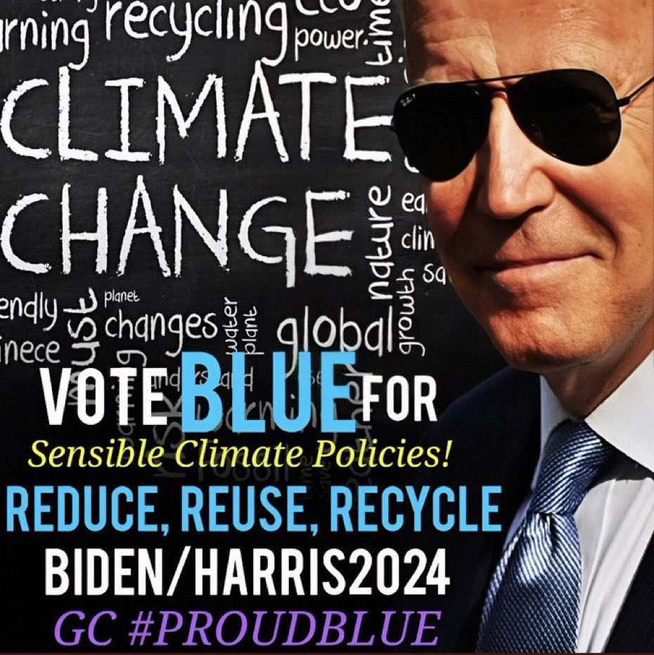 #DemsUnited 
#DemVoice1 
🌎President Biden signed the largest, most ambitious Climate Investment ever into law 

♻️He rejoined the US in the Paris Climate Agreement that TFG withdrew us from

☀️He launched the American Climate Corp &amp; protected 26 million acres of land &amp; water