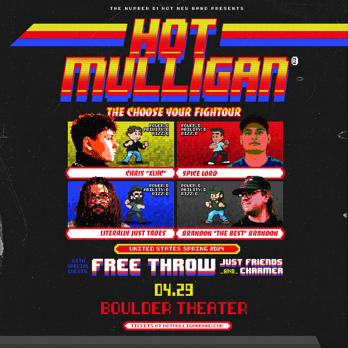 TONIGHT ❗ @hotmulligan's Choose Your Fightour hits the Boulder Theater stage for a SOLD OUT show very soon! Doors open at 6pm & the show kicks off at 7pm with our openers @freethrowemo, @JFCREWBABY,, & @charmer_mi. See you later!