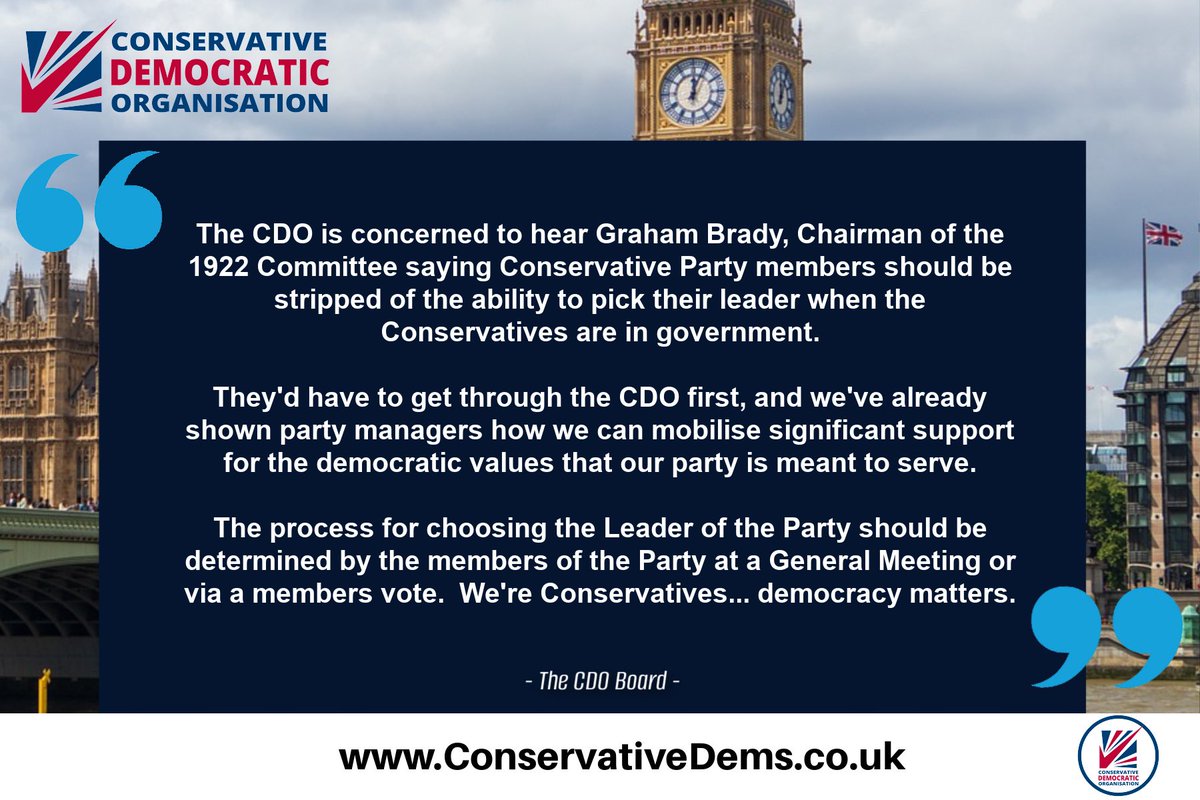 CDO Statement: #GrahamBrady #MembersMatter #Conservatives