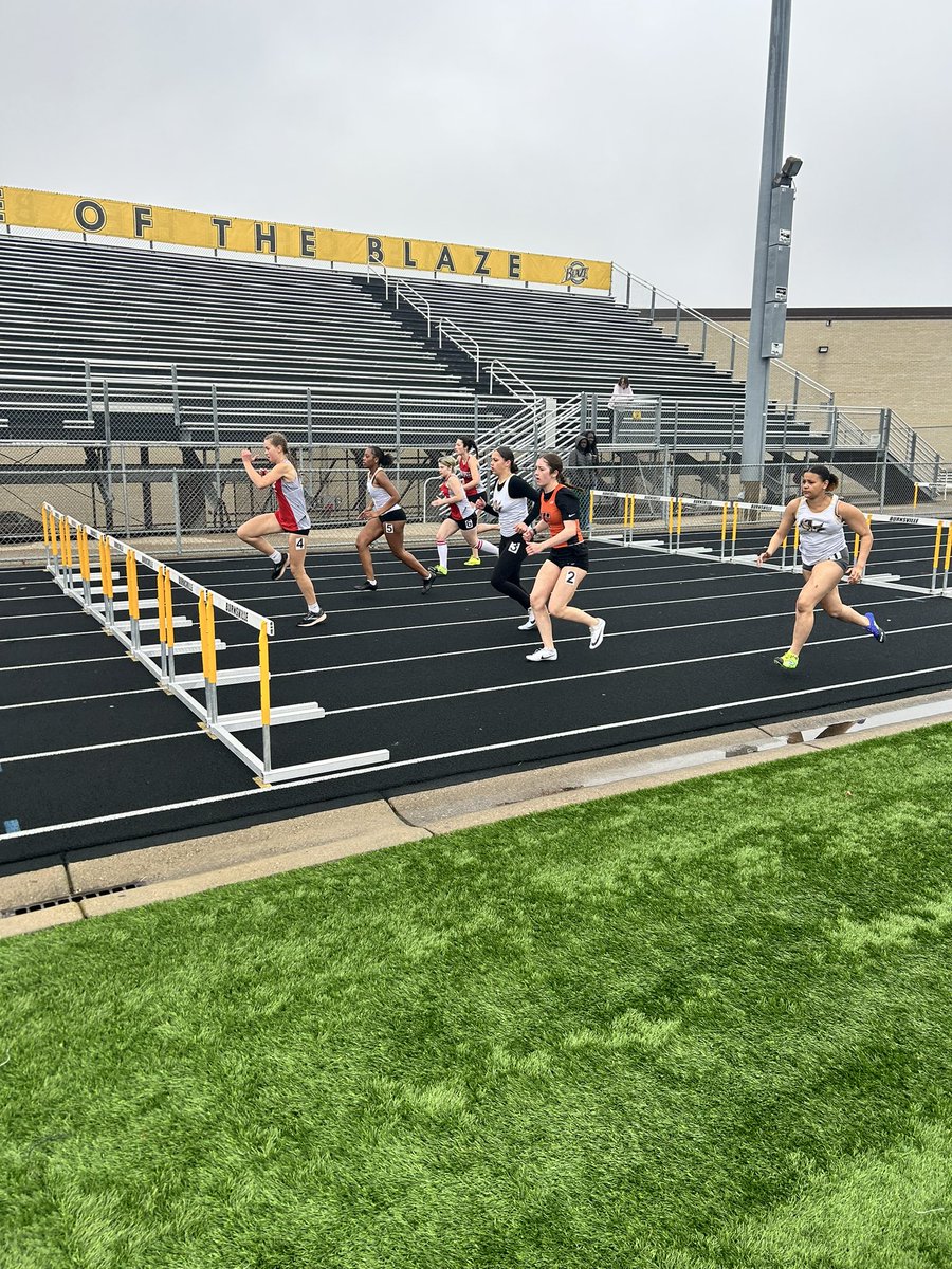 Ava with the great start in the 100 hurdles.