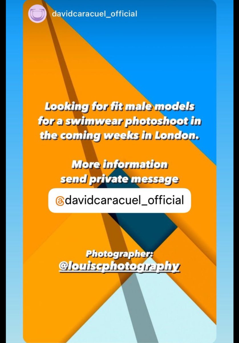 Looking for fit male models in London. Please contact me, or the brand directly on Instagram instagram.com/davidcaracuel_…