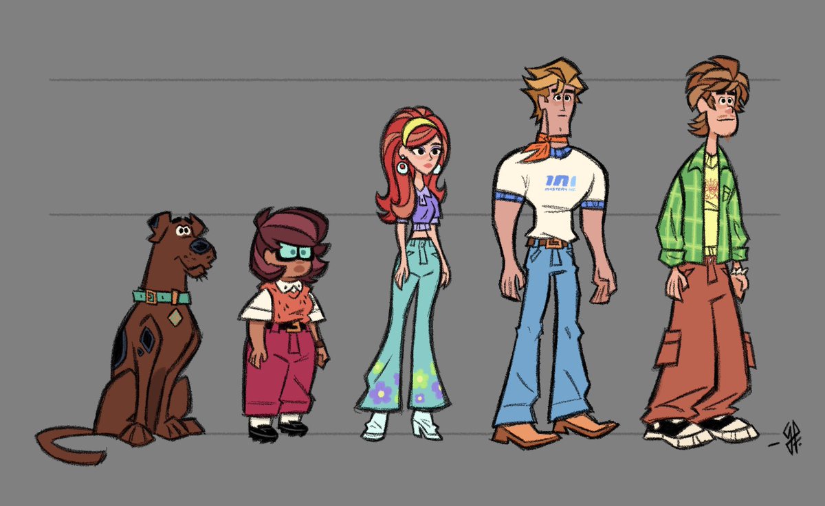 since #ScoobyDoo is trending, i’d like to share again my Mystery Inc. project where i spent the last years working on, on my behance there’s the full project with concept arts, visual references and some words of mine on redesigning these iconic characters in a full 70s way✨