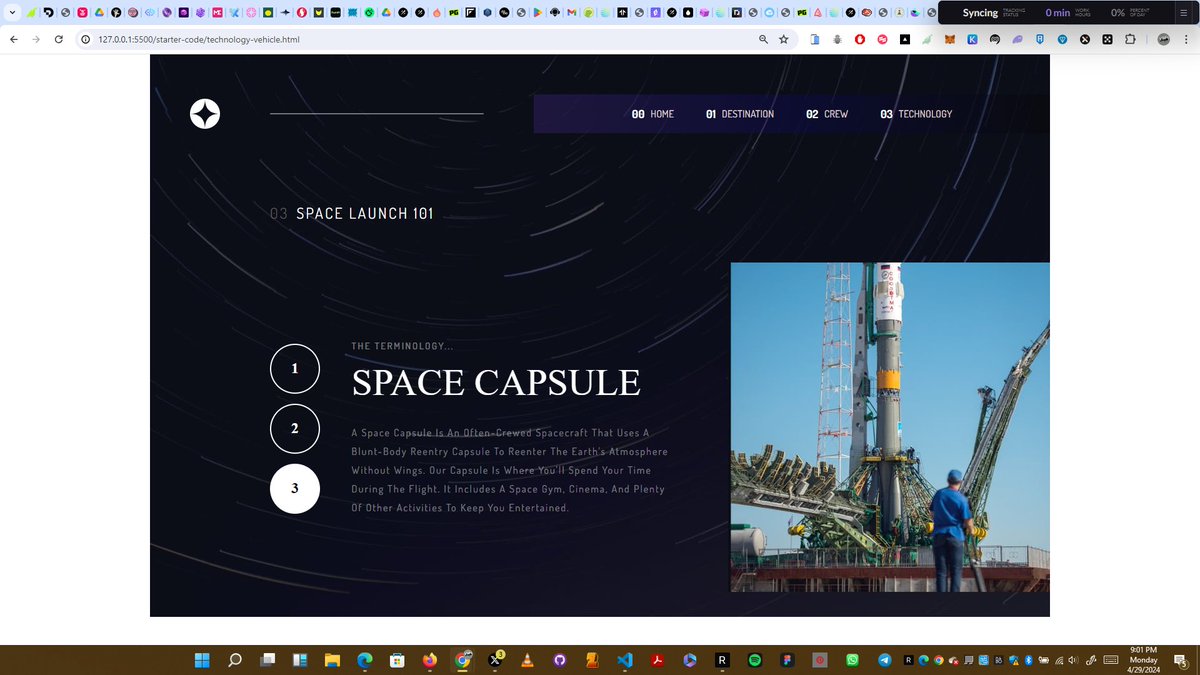 Day 07 of #30Daysofcode

Today was hectic...Monday really had its effect😓 but regardless I completed the technology page, after spending hours debugging the entire code and modifying it.

Wrapping up CSS and HTML feature, so unto the interactivity of the site🚀🚀