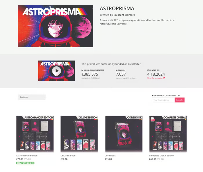 CrescentChimera's tweet image. ✨ The Backerkit Pre-order store for ASTROPRISMA just went live! 
You can get the game here if you missed the Kickstarter -  link below!