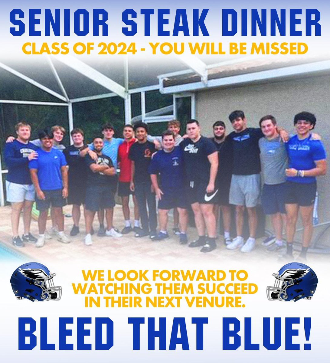 One of east lakes best traditions! Coach Hudson’s annual Senior steak dinner was a great success! Thank you for everything you’ve done for this program men!