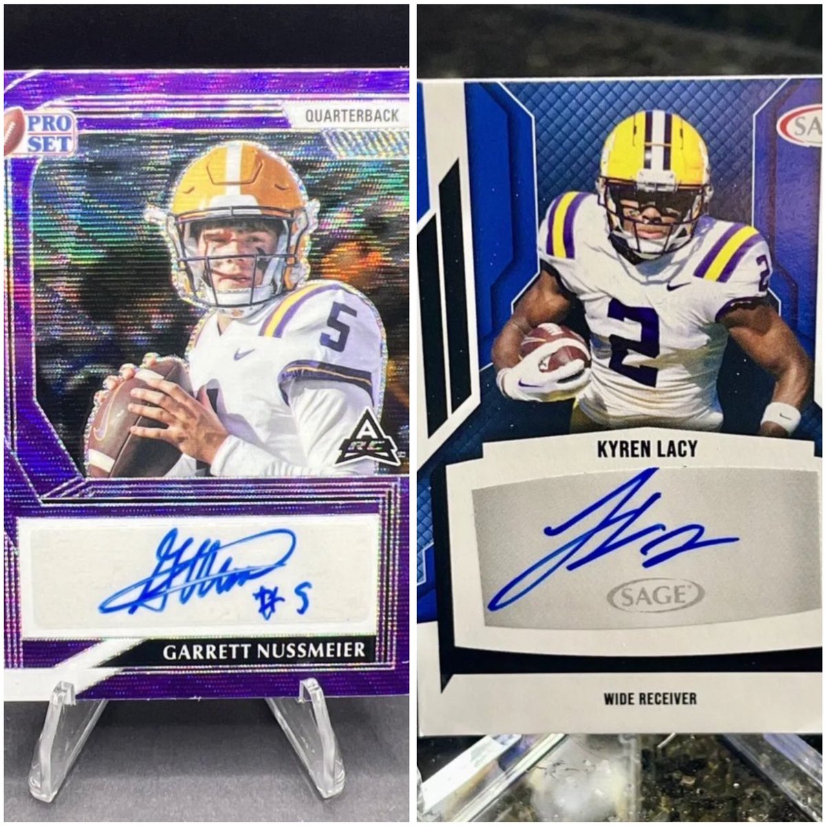 🚨| GIVEAWAY | 🚨 Follow me and retweet this post for a chance to win a Garrett Nussmeier and Kyren Lacy autograph. The winner will receive both cards on me - free of charge. Bonus entry: tag 2 friends in the comments below for an extra slot on the randomized wheel. Geaux…