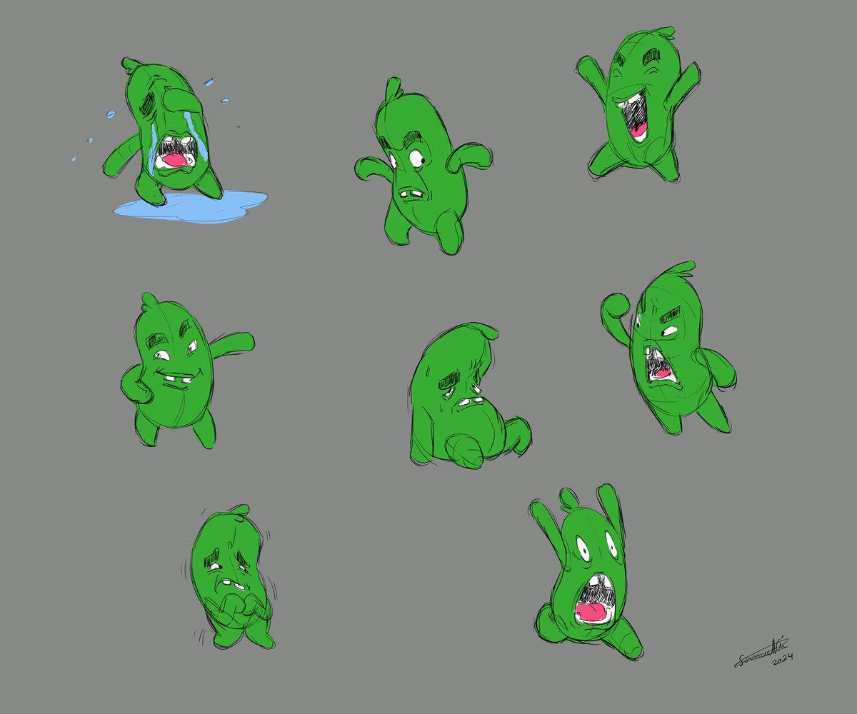 I worked on a expression sheet for this round green character on a 3D video game project . thank you Cissy for the feedback! (2024)
-
-
#animation #modelsheet #characterdesign #digitalart #artist #videogamedevelopment