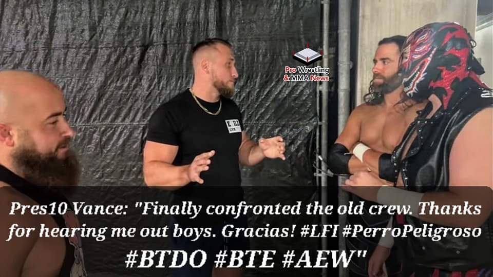 Pres10 Vance talking to his old Dark Order buddies again.🤔 #AEW #BTE #BTDO