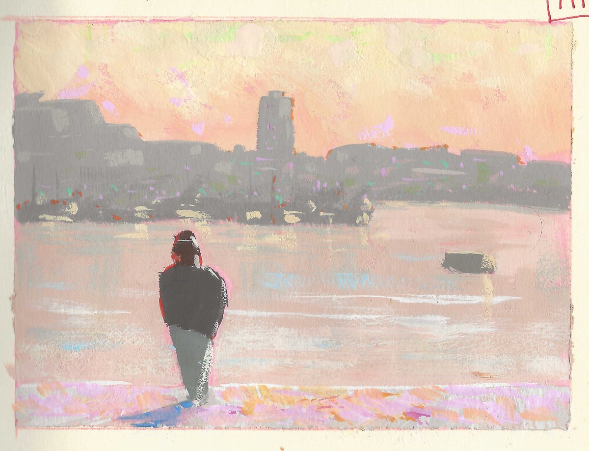 Another quick & small gouache color/mood study depicting Marseille's Vieux-port.

#pleinairpril @warriorpainters, 20/30

#gouache #painting #peinture #colorstudy #水粉画 #구아슈 #pittura #nopleinnogain #pleinairpril2024 #marseille #france