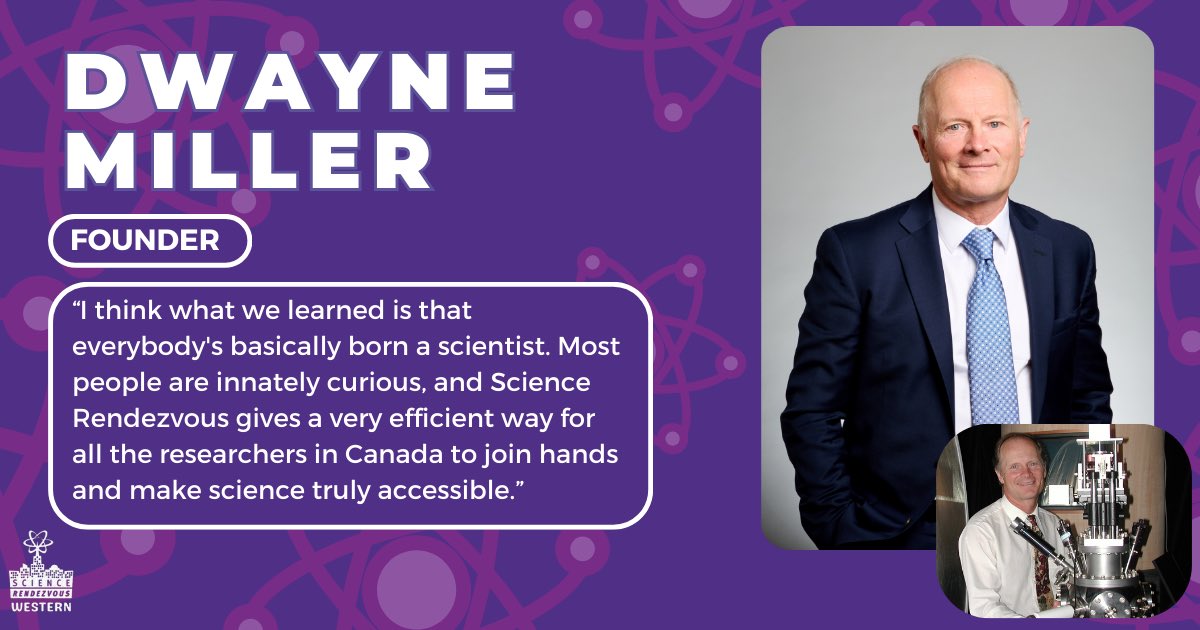 This #MeetUsMonday meet Dwayne Miller, the Founder of #ScienceRendezvous! 🧬🔬

On our blog, read about Dwayne's inspiration behind the Science Rendezvous event! ✨

Read at: sciencerendezvous.uwo.ca/blog/dwayne-mi… 

#uwo #ldnont #westernuniversity #SciRenUWO #science #STEMeducationforkids