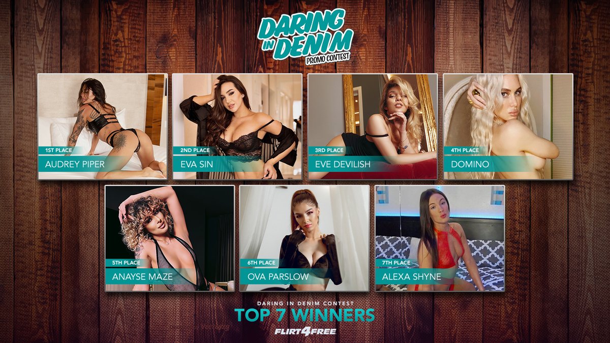 Congratulations to your Top 7 Daring in Denim Winners! @theaudreypiper @EvaSinOfficial @EveDevilish_ #Domino @anayse_maze @OvaParlow @AlexaShyne69 tinyurl.com/cp9h4xr5