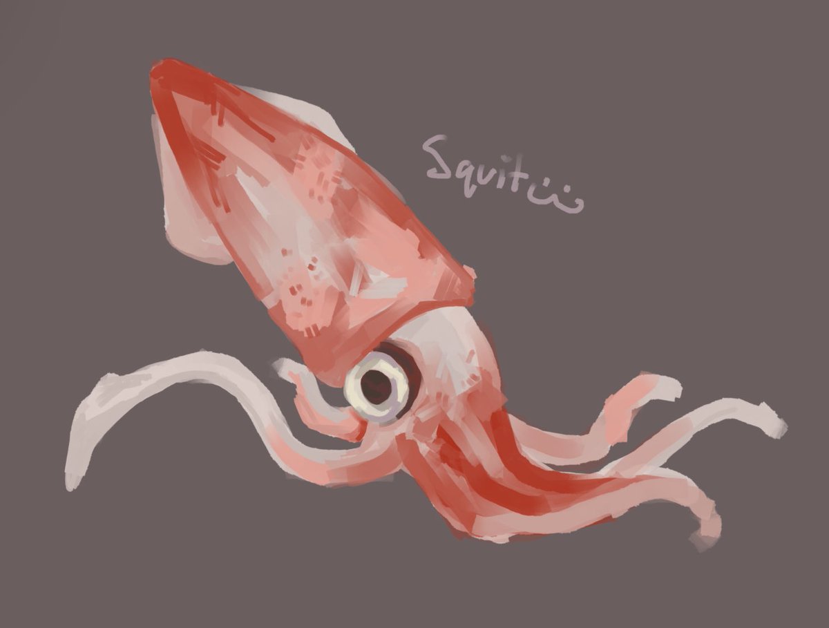 I painted a little squid last night :3