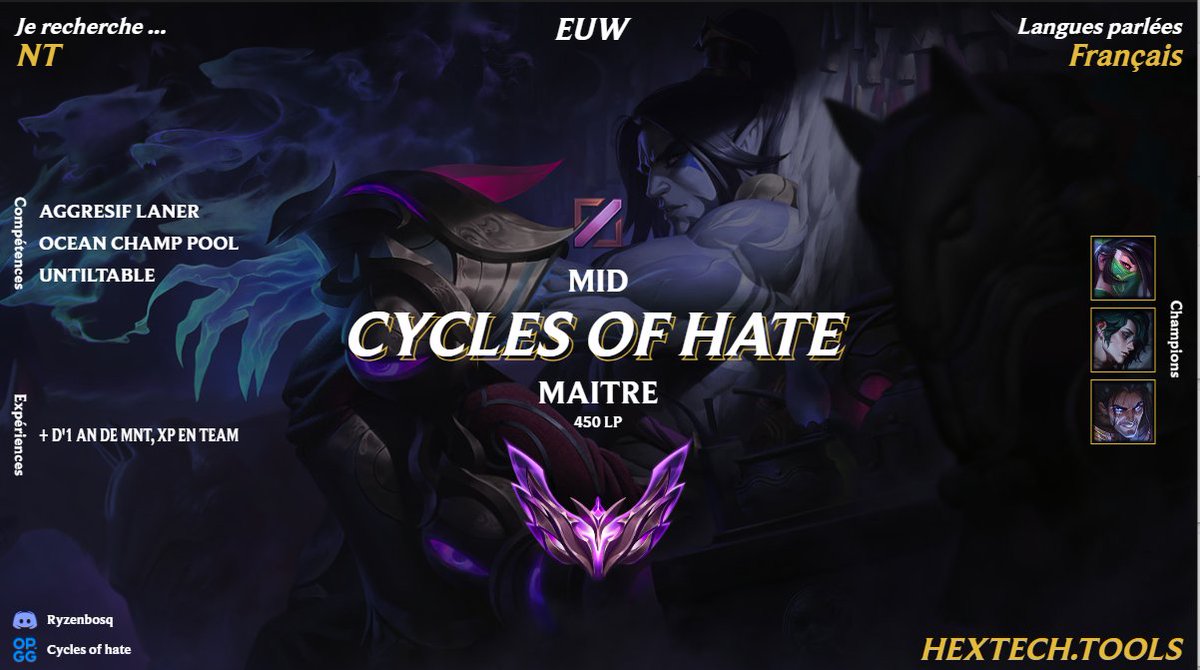 Ryzenbosq (@ryzenbosq) on Twitter photo Bonjour, bonsoir, Petit post LFT pour les prochaines étapes NT, motivé, dispo pour plus d'info en mp sur discord ou ici. <a href="/LoL_LFT_Fr/">LoL LFT Fr</a> Merci ! Bonjour, bonsoir, Petit post LFT pour les prochaines étapes NT, motivé, dispo pour plus d'info en mp sur discord ou ici. <a href="/LoL_LFT_Fr/">LoL LFT Fr</a> Merci !