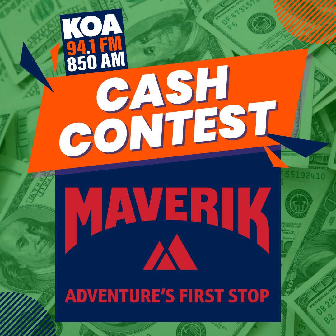 Want to score $1,000?! 🤑 @Maverik is fueling your adventure towards the cold hard cash‼️ 💰 Listen all day for your chance to win with the KOA Cash Contest! ⏰