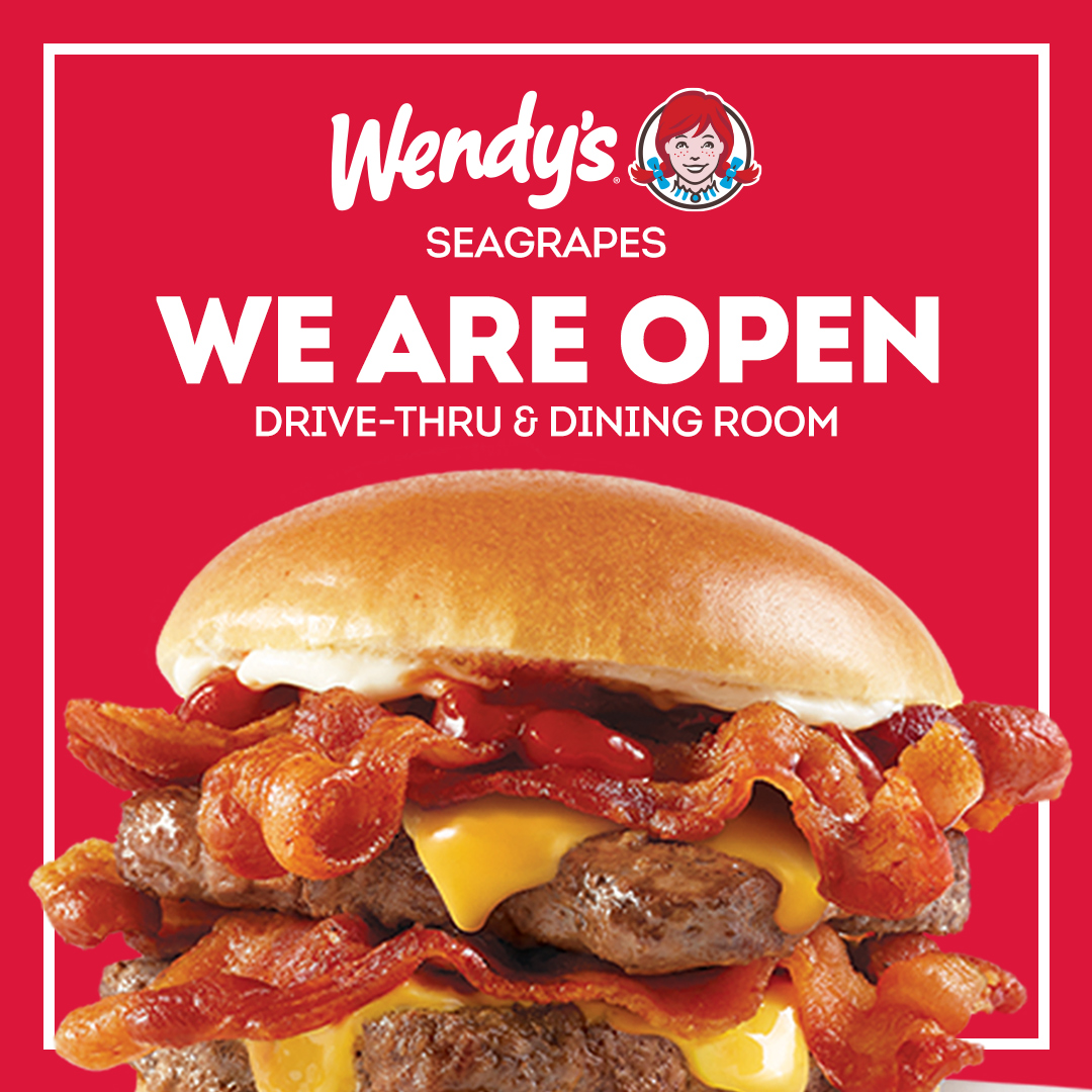 wendysbahamas's tweet image. To our Valuable Customers: Please note Wendy's in the Seagrapes Shopping Plaza is now open!

Signed Management
.
.
.
.
#wendys #drivethru #openforservice