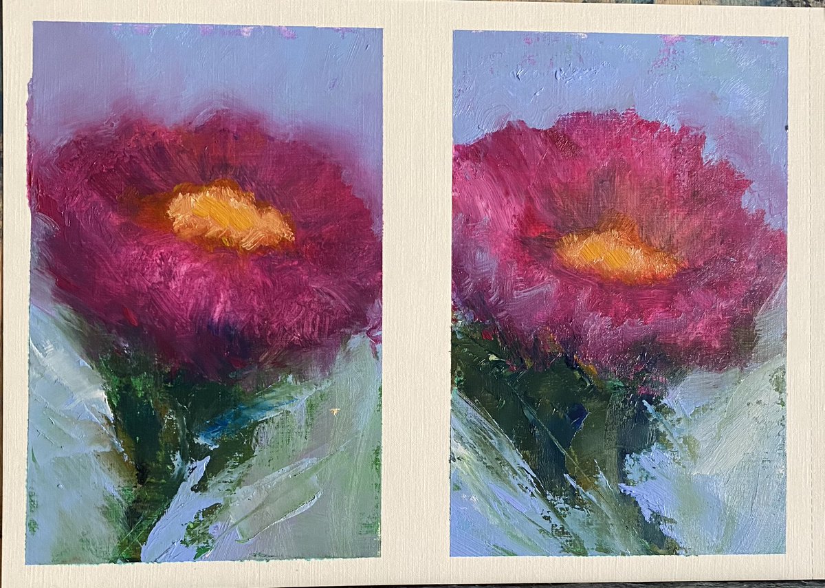 Little floral exercises in oil. It’s all bright right now!