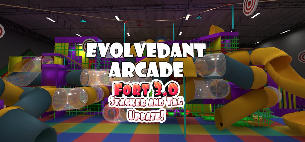 EvolvedAnt's tweet image. EvolvedAnt Arcade has just went live with The Fort 3.0 Stacker And Tag Update! This includes a new Stacker arcade game, new paths/entrances in The Fort, additional new Tag music, and a new upgrade in the gem shop amongst other changes! Come check it out!