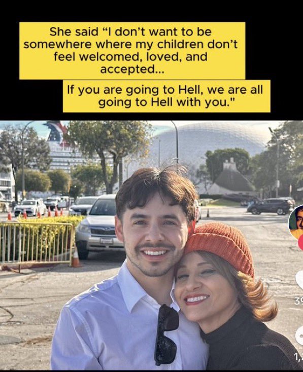This story struck a sad chord. This is David Archuleta of the famed American Idol, with his mom. David came out as queer, so his mom left the church (albeit Mormon), and he wrote a song called Hell Together. (listen on YouTube) Oh Lord, do they even know what they’re saying? 😭