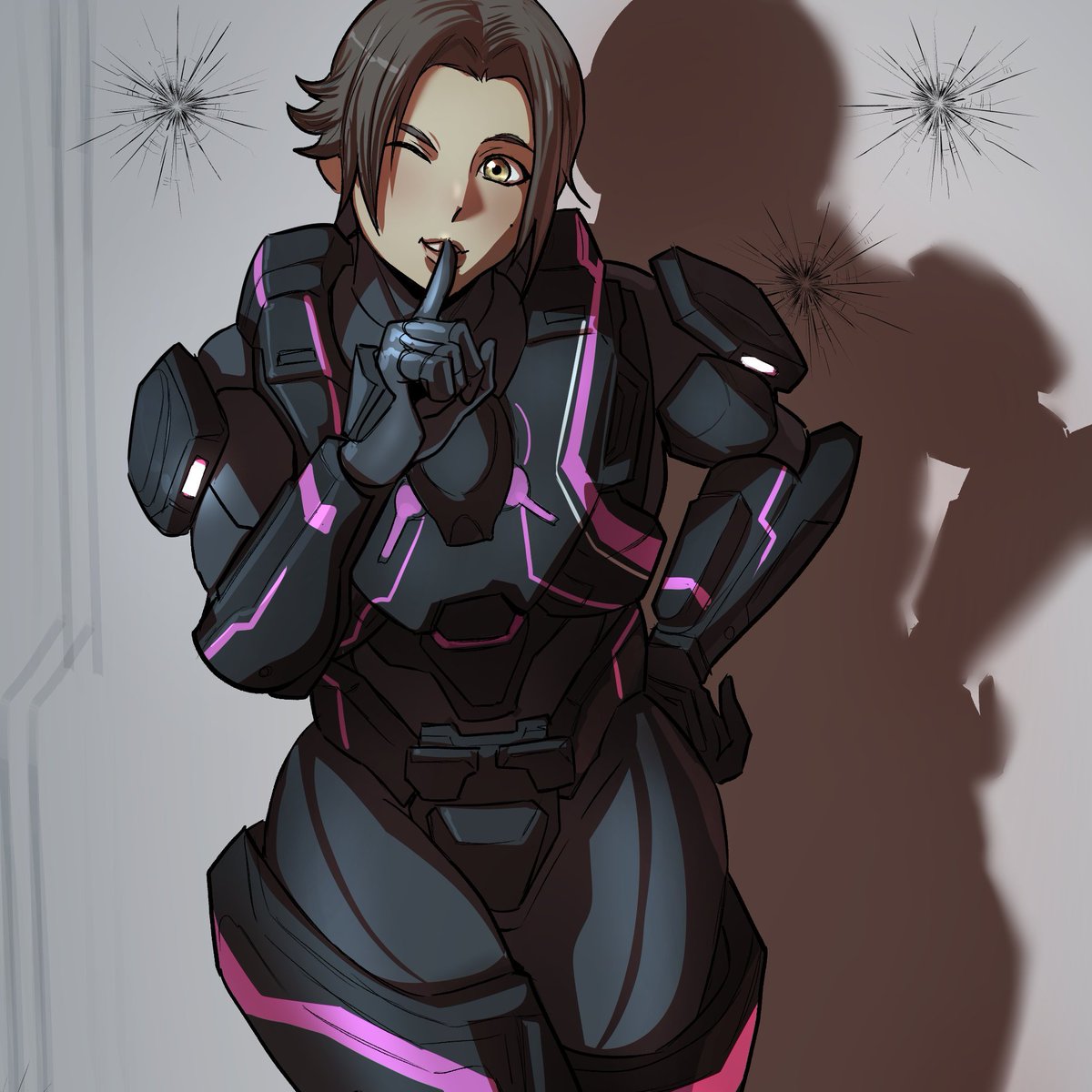 POV: You're on an exciting first date with your Spartan-III girlfriend and she's asking you to take a picture of her after a firefight with insurgent-aligned mercenaries. Art by @TexD41!