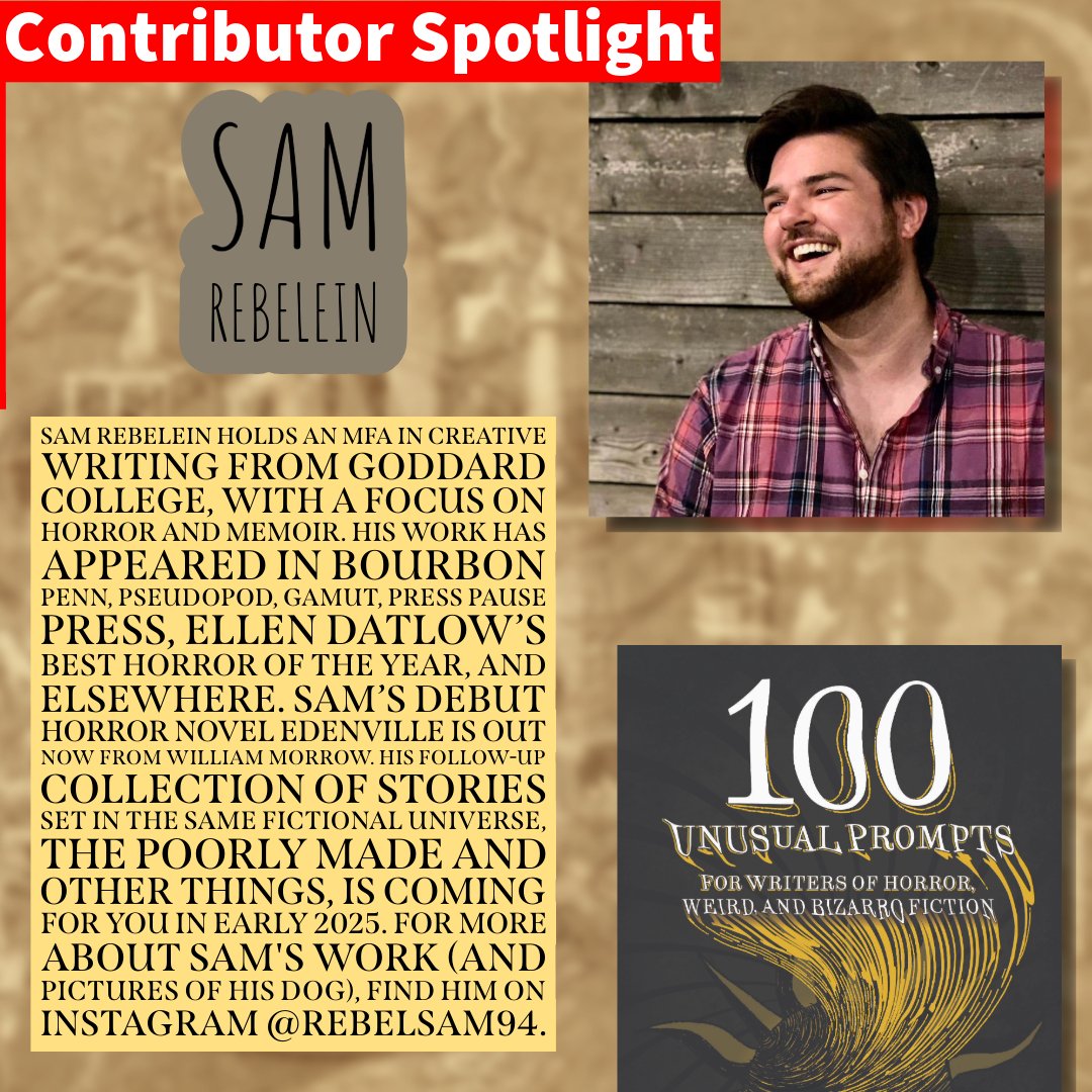 Next on the #100UnusualPrompts contributor spotlight is the dashing Sam Rebelein
Order your copy today! amzn.to/3WjU1d3