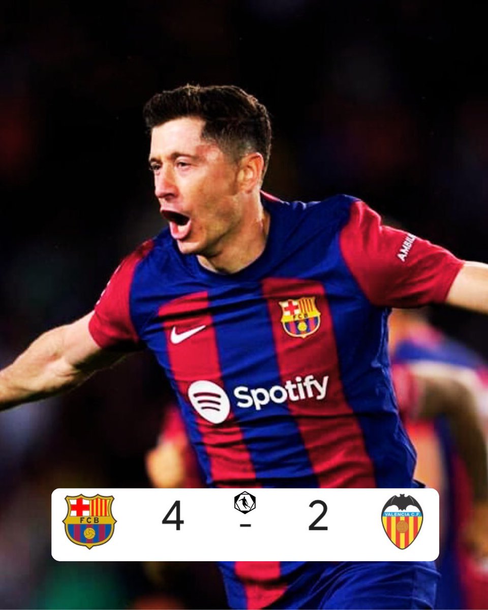 ¿EL TÍTULO SE DEFINE HASTA EL FINAL?🫣

Con Hattrick de #Lewandowski y uno más de #FermínLopez, #FCBarcelona se lleva la victoria ante el #Valencia; se pone a 11 puntos del #RealMadrid y aún quedan 15 por disputarse

#futbol #football #laliga #españa #europa #soccer