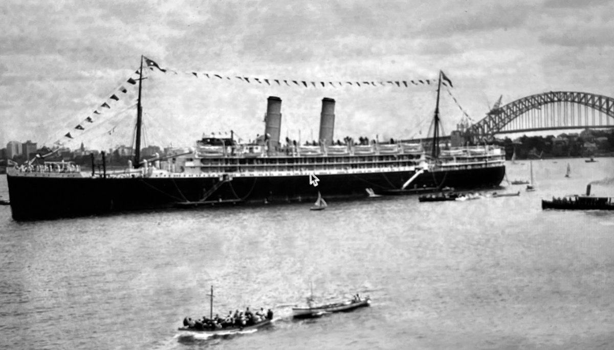#OnThisDay 100-years-ago, at noon on 30 April 1924, the Australian team for the 1924 Paris Olympic Games departed Circular Quay to the cheers of a crowd of thousands. They departed on the R.M.S Ormonde, which would stop in Melbourne, Adelaide &amp; Perth to collect more Olympians.
