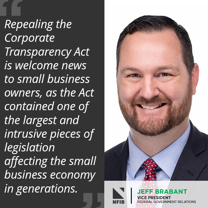 #NFIB supports legislation introduced today by @SenTuberville and @Rep_Davidson to repeal the Corporate Transparency Act, relieving #smallbusinesses of beneficial ownership information requirements.

Learn more:

nfib.com/content/press-…