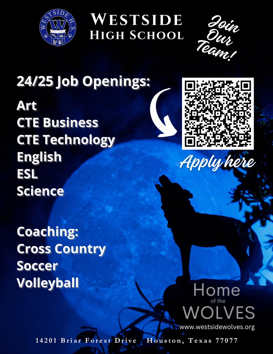 Join our team! We have positions open for school year 24/25! Scan to apply. @ZapataAlisa @april_williams4