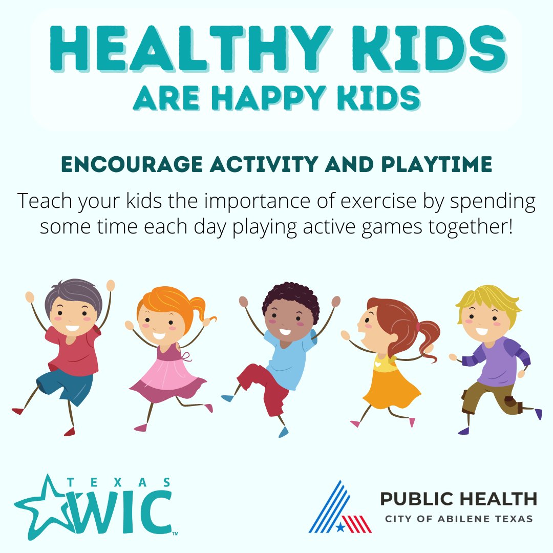 When the weather is nice, take some time to go outside and play with your family! It can help get everyone active and make the whole family healthier 🤗 #AbileneWIC #TexasWIC #HealthandWellness #HealthyHabits #ChildhoodHealth #ATCPHD