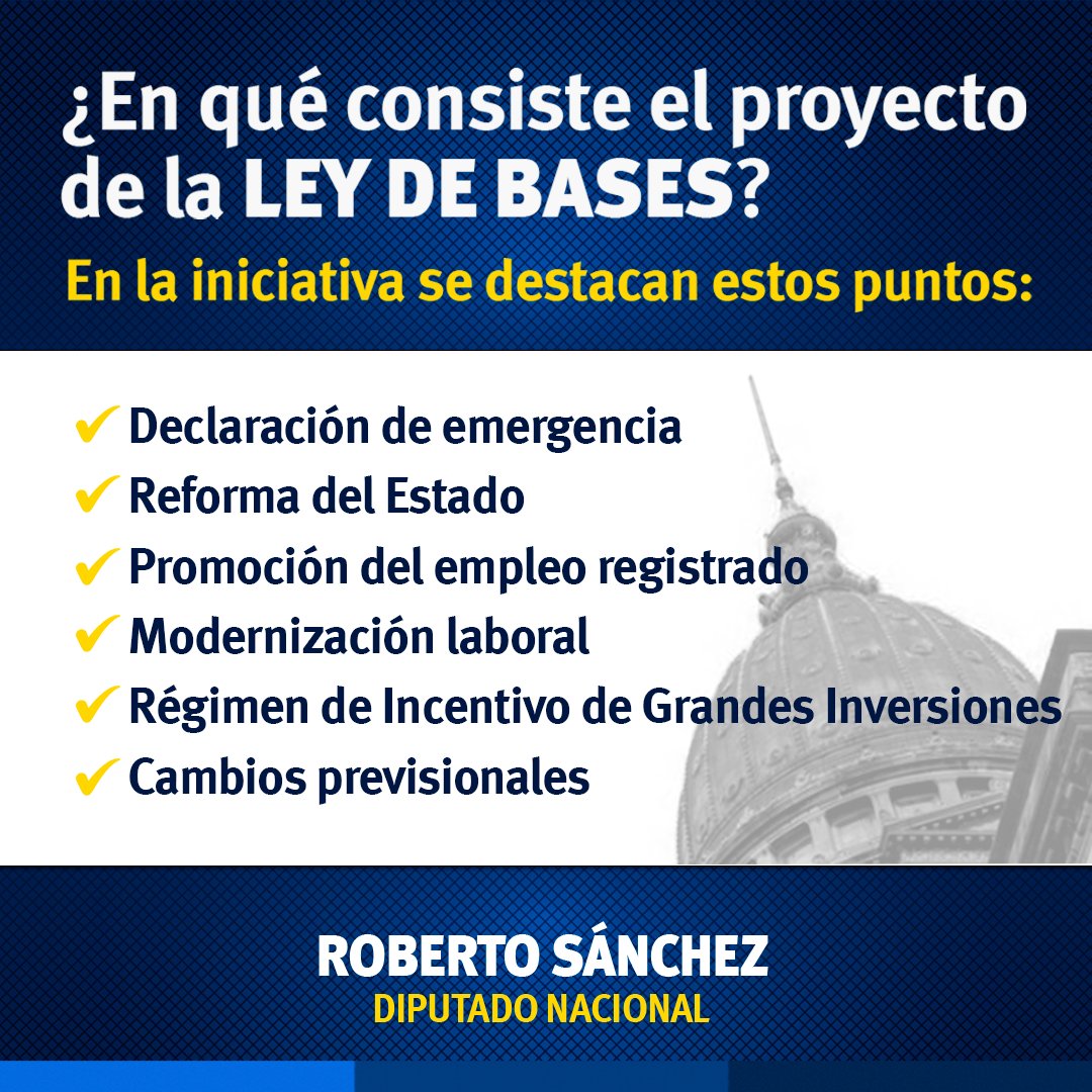 HOY APROBAMOS LA LEY DE BASES.
Sabés en qué consiste el proyecto?
#LeyDeBases #CongresoNacional #Diputados