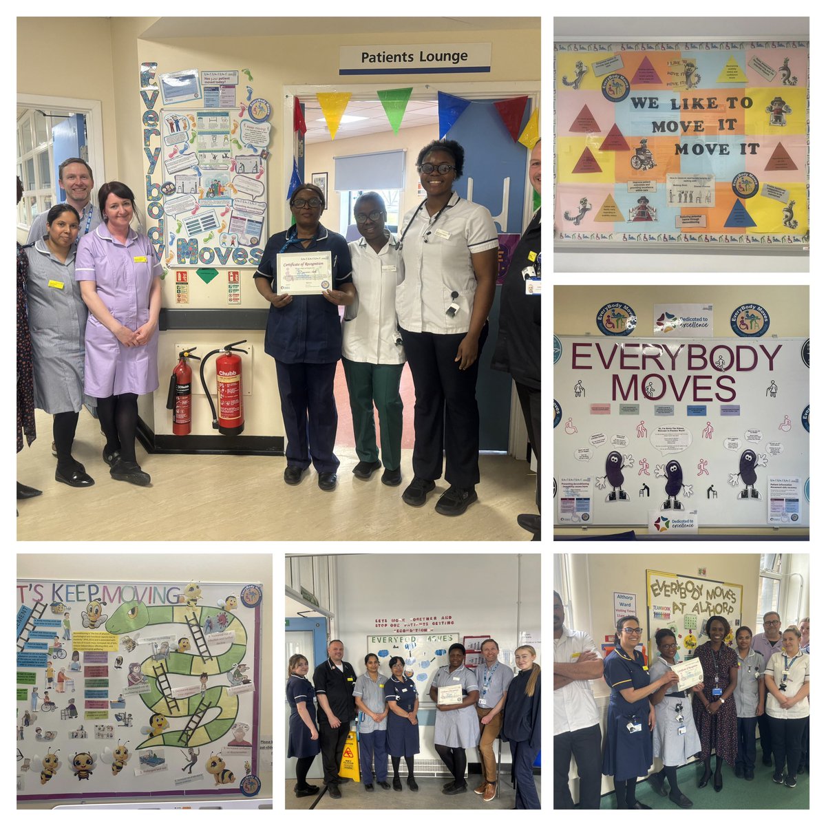 Thank you to the teams, their commitment to the 'everybody moves' campaign @NGHnhstrust aimed at preventing de-conditioning in our patients. Emphasising our efforts to enhance patient outcomes. Pride in the proactive steps taken to keep our patients moving. #Proactive #keepmoving