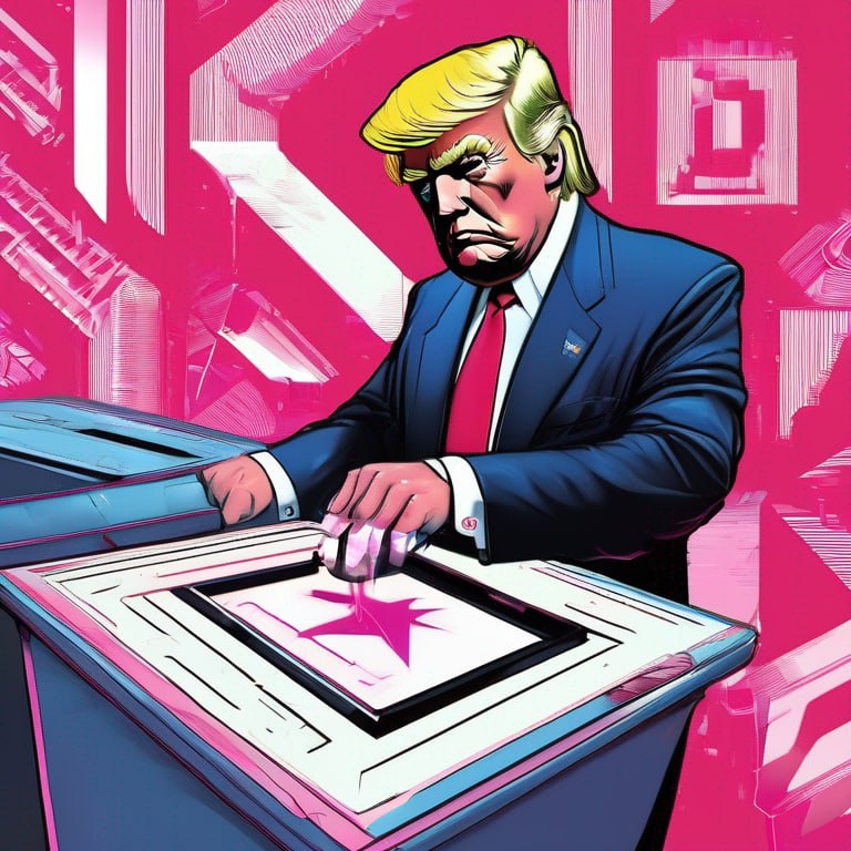 CyberTrumpETH's tweet image. In the year 2124, the world is dominated by advanced technology and artificial intelligence...
...During the elections of 2124, Cyber Trump utilizes advanced algorithms and neural networks to tailor his messages to specific voter demographics!
#Solana #SolanaMemeCoins