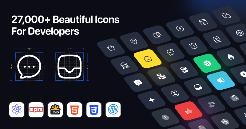 masumparvej_'s tweet photo. Most Beautiful Icon Library For Developers!

- 27,000+ beautiful icons
- 3,800+ free icons for commercial use
- Available in SVG, React, React Native, npm, CDN and more

→ https://t.co/qpGwmsUFyu