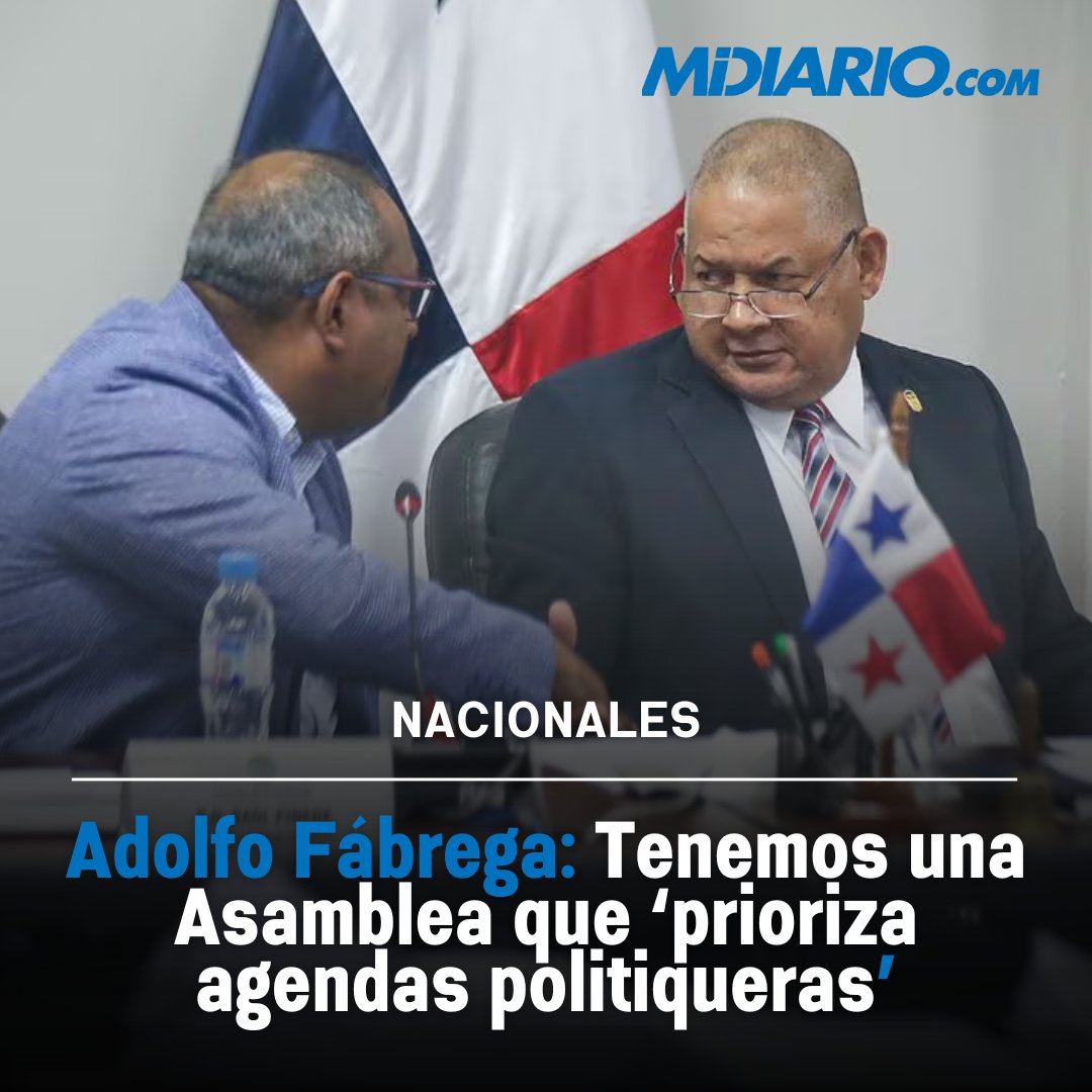 “Es evidente que la Asamblea Nacional ha perdido de vista su papel como representante legítima del pueblo panameño” midiario.com/nacionales/ten…