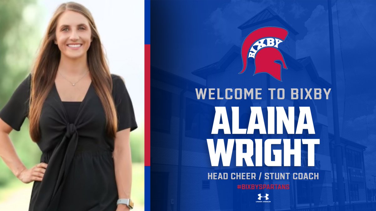 Congratulations to Alaina Wright, our new Head @Bixby_Cheer / Stunt Coach. It's a great day to be a Spartan! #BixbySpartans