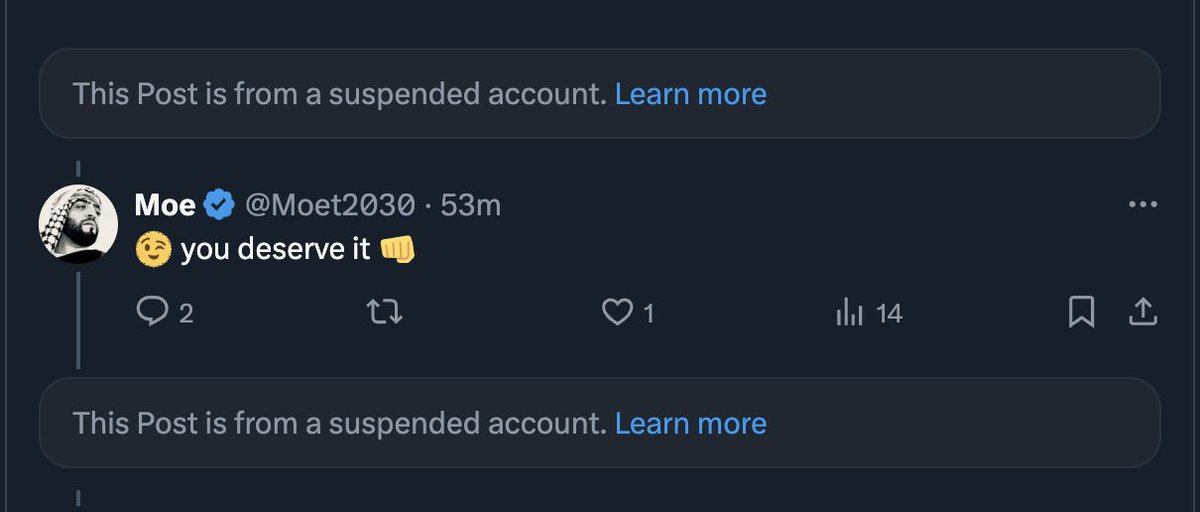 @Moet2030 @DeedsNotWords_7 Account suspended 😟 second time already