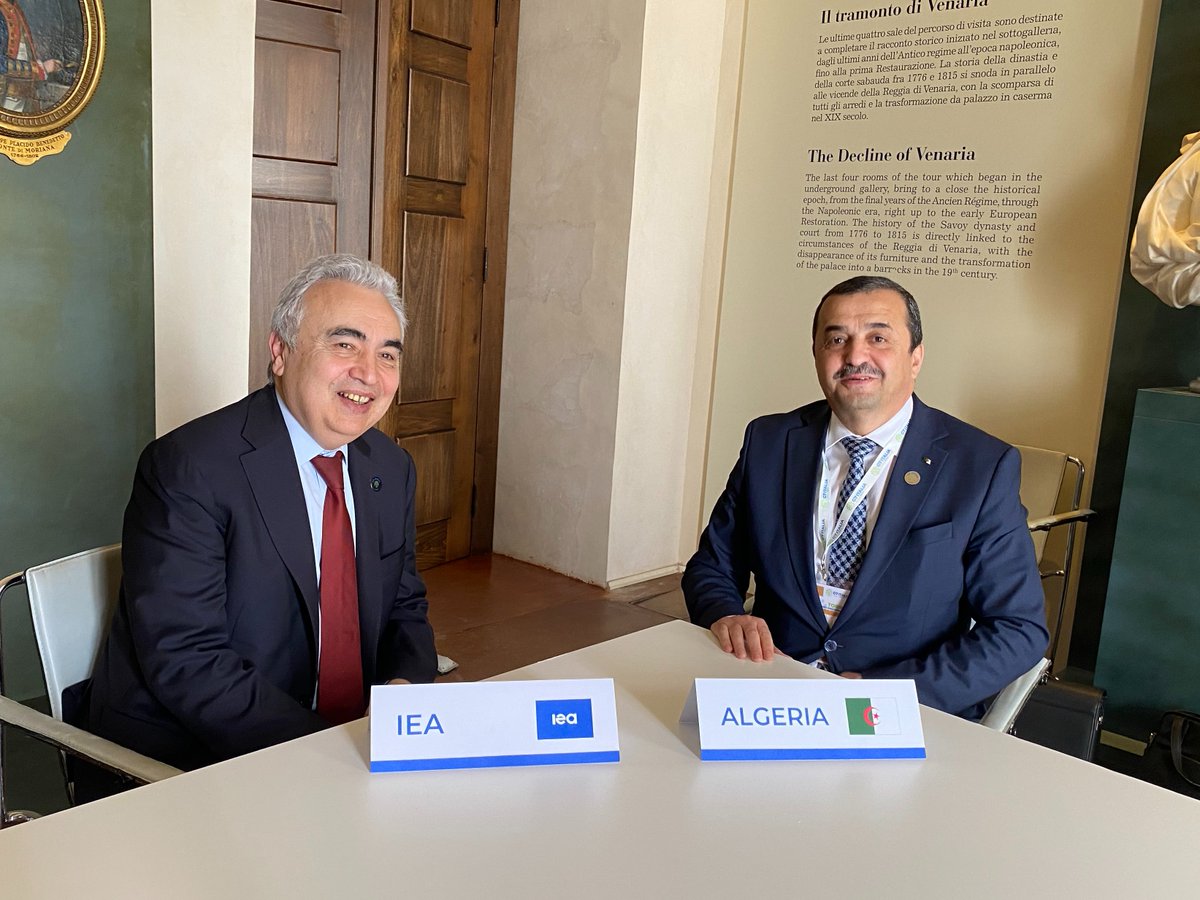 A pleasure to meet with Algerian Energy Minister Mohamed Arkab to discuss the need for stronger global efforts to expand electricity & clean cooking access in Africa We also spoke about broader African energy market challenges and opportunities