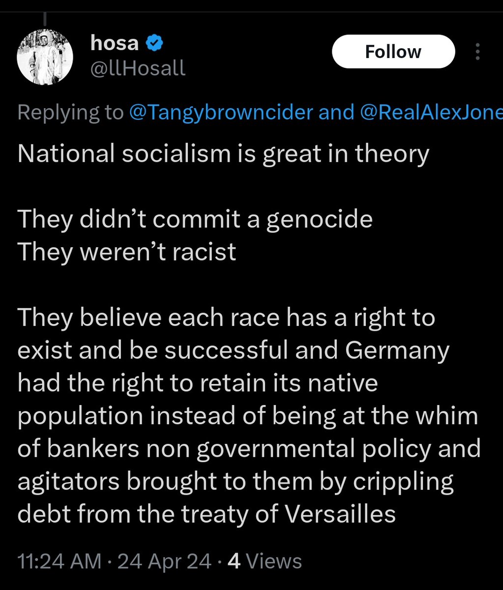 National socialism is not great in theory. 

The nazis did commit a genocide. They were racist. 

They did not believe each race had a right to exist and be successful. And Germany was never 'at the whim of bankers' non-governmental policy and agitators.'