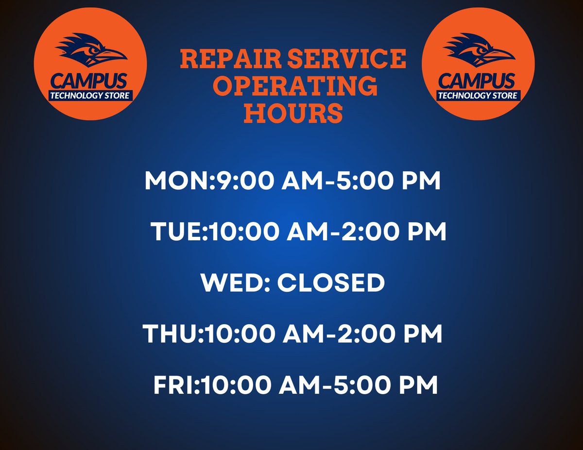 Computer Repair services right on Campus at the Campus Technology Store!

 #TechSupport #CampusTechRepair #ComputerRepair #CampusTechnology #TechStore #TechExperts #CampusLife