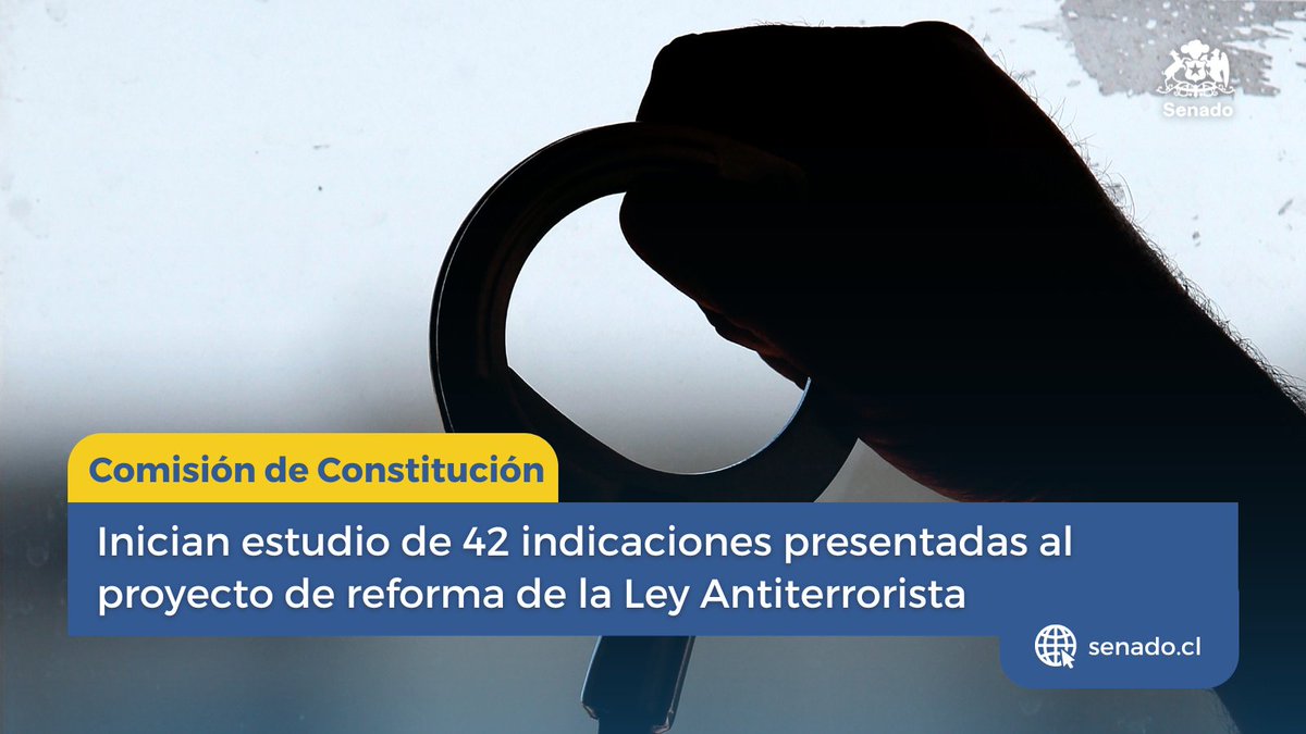 📋Un total de 42 indicaciones se presentaron al proyecto que reforma la legislación vigente en materia de terrorismo y que comenzarán a ser estudiadas este martes 30 de abril, por la Comisión de Constitución del Senado que fue convocada extraordinariamente para ver esa iniciativa…